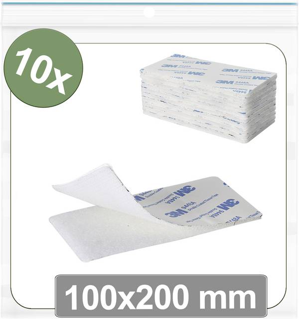 Quadrios 25CA677 Hook-and-loop stick-on dots stick-on Hook and loop pad (L x W) 100 mm x 200 mm White 10 pc(s)