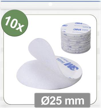 Quadrios 25CA678 Hook-and-loop stick-on dots stick-on Hook and loop pad (Ø) 25 mm White 10 pc(s)