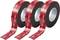 Three rolls of black double-sided foam tape with red backing, labeled with '3M' in white text.