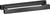 A black, elongated rail with screw holes, possibly for technical or industrial use, showing a perspective of both edge fronts.