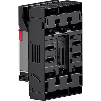 'Mounting device with multiple slots and markings, designed for electrical or mechanical components, featuring black and gray colors.'