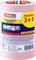 'Pink tesa Precision Mask Sensitive tape, promo 3+1, designed for delicate surfaces. Dimensions: 4 rolls x 50 m x 38 mm.'