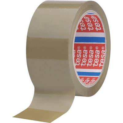 A roll of clear adhesive tape with the brand 'tesa' on the inner core, partially unrolled, against a plain background.