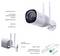 Surveillance camera with infrared spotlight, microphone, speaker and multiple connectors. Also shows daylight sensor and antennae.
