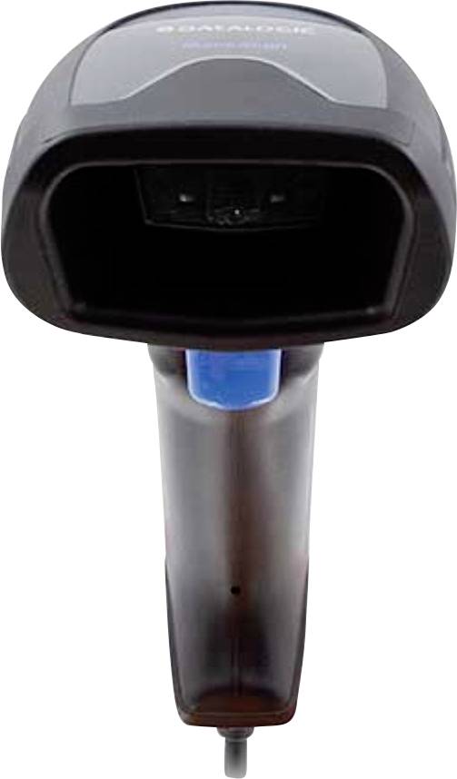 A handheld barcode scanner with a trigger handle, designed for reading barcodes in retail or inventory settings.