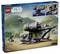LEGO set box showing a Star Wars spaceship with characters and a desert background. Includes small inset images of play features.