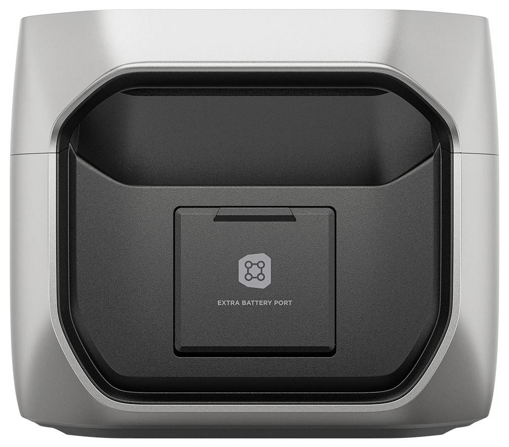 Drone charging hub with an 'extra battery port' in the center, designed for efficient charging and battery management.