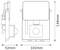 'Diagram of a rectangular device with dimensions: height 134mm, width 102mm, and depth 52mm. Side and front views shown.'
