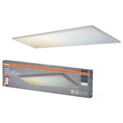 'OSRAM Smart+ Planon Plus 120x30 Tunable White' rectangular LED light panel next to its packaging box.
