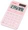 A pink Casio SL-310YC calculator showing numbers '1234567890' on its display, featuring standard buttons and tax calculation options.