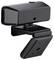 A black webcam with a modern rectangular design, adjustable hinge, and mounting clip, suitable for video conferencing or streaming.