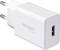A white USB wall charger with 'VOLTCRAFT UC-SW01' printed on the side, featuring two metal prongs for plugging into an electrical outlet.