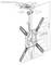Technical drawing of an adjustable ceiling mount bracket with four arms; shows dimensions in mm, tilt ranges ±45° and 0°–80°, and VESA plate sizes 75 to 400.