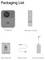 'Packaging List': Includes images of a projector, remote control, user manual, power cord, and power adaptor.