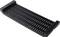 Black slotted metal grate or drying rack with raised side ends, shown on a white background.<br>