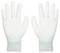 A pair of white fabric gloves with extended cuffs, designed for protection and general use.