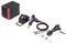 Soldering station set with main unit, soldering iron, holder, power cord, interchangeable tips, and accessories for precise work.