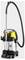 Industrial vacuum cleaner with a yellow and silver finish, featuring a long hose and sturdy wheels for easy mobility.