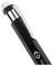 A close-up of a black mechanical pencil with a silver clip and eraser, showing its brand logo near the top.