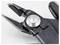 Close-up of metal clippers with an adjustable screw on a white background, used for cutting wires or small objects.