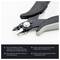 Pliers with annotated parts: 1) Anti-ballistic capture of off-cuts, 2) Slim head for confined spaces, 3) Sharp cutting edges, 4) Electro-static handles.