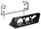 Black dashboard mounting bezel with three gauge openings and metal brackets with screws for installation<br>