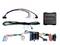 Car stereo wiring harness kit with adapter module, multiple color-coded cables, plugs, and terminal block for vehicle audio installation.