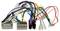 Bundle of multicolored electrical wiring harness connectors on a white background<br>