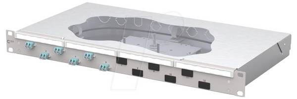 Metz Connect OpDAT fix2 Patchfeld splice 6xLC-D OM3 Patch panel 483 mm (19") Cable 1 U Light grey Equipped