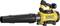 'DEWALT 54V brushless leaf blower with a black nozzle and yellow body, designed for efficient outdoor cleaning tasks.'