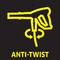 'Anti-Twist' icon showing a yellow power tool with arrows indicating rotational direction, against a dark background.