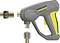 'A Karcher Professional pressure washer gun with connectors attached, featuring a grey and yellow design.'