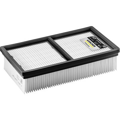 Rectangular pleated air filter with a black frame, labeled 'Kärcher Professional' on the corner, used for filtration in machinery.