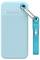 Turquoise Verbatim USB flash drive with cap tethered by a metal ring, shown front view with logo and textured case.