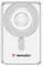 Silver Verbatim portable external hard drive or storage device with logo and central circular design on a white background.