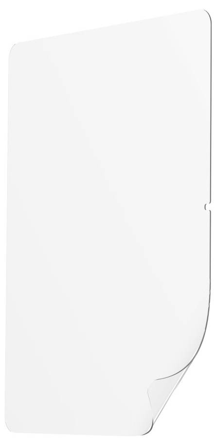 A white, rectangular vertical notepad with a slightly folded corner at the bottom.
