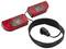 'Trailer lights kit with two rectangular red lights and a long black cable, suitable for vehicle attachment and visibility safety.'
