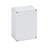 Plain white electrical junction box with a removable cover and four corner screws, shown isolated on a white background.