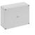 Light gray rectangular electrical enclosure box with four corner screws, shown against a white background.