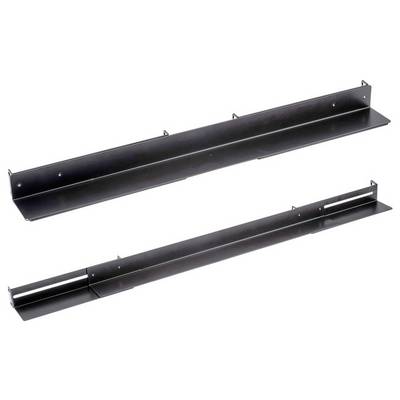 Rectangular metal vent covers with screw holes and mounting brackets, shown from two angles, likely for an industrial or HVAC application.