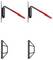 'Installation Mounts: Top view shows angled bars with red handles; bottom view shows triangular brackets in two different positions.'