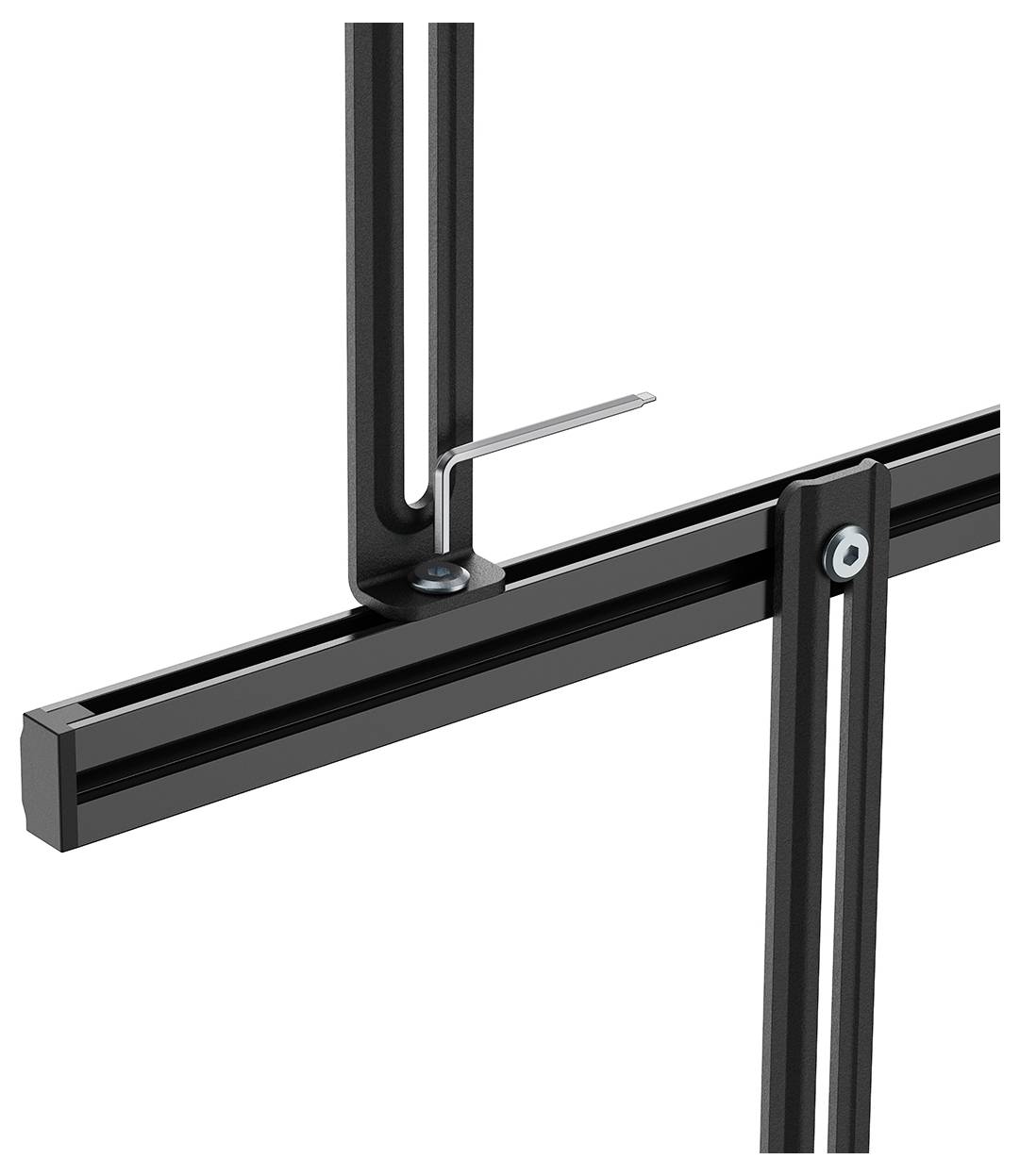 'Metal joint assembly connector' shown in close-up, illustrating alignment and secure fastening within a structural frame system.