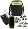 'netAlly' network testing kit with main device, accessories, international power plugs, and carrying case.