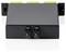 A small, black electronic device with multiple ports on top, likely used for network or communication connections.