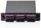 A front view of a black panel rack with multiple purple and black ports, labeled 1 to 6, for connecting fiber optic cables.