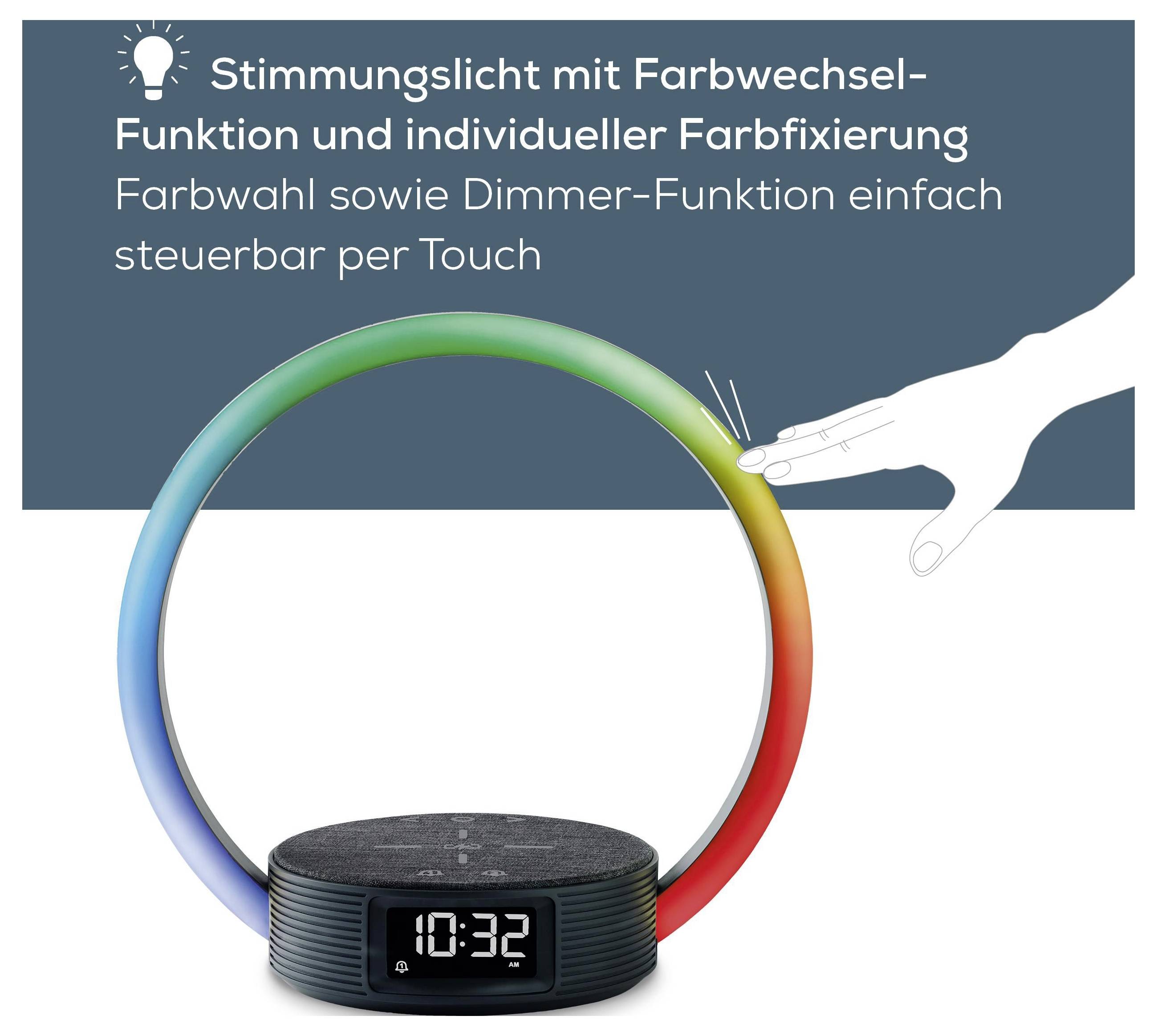 'Ambiance light with color-changing and individual color fixation functions. Dimmer function easily controllable via touch.'