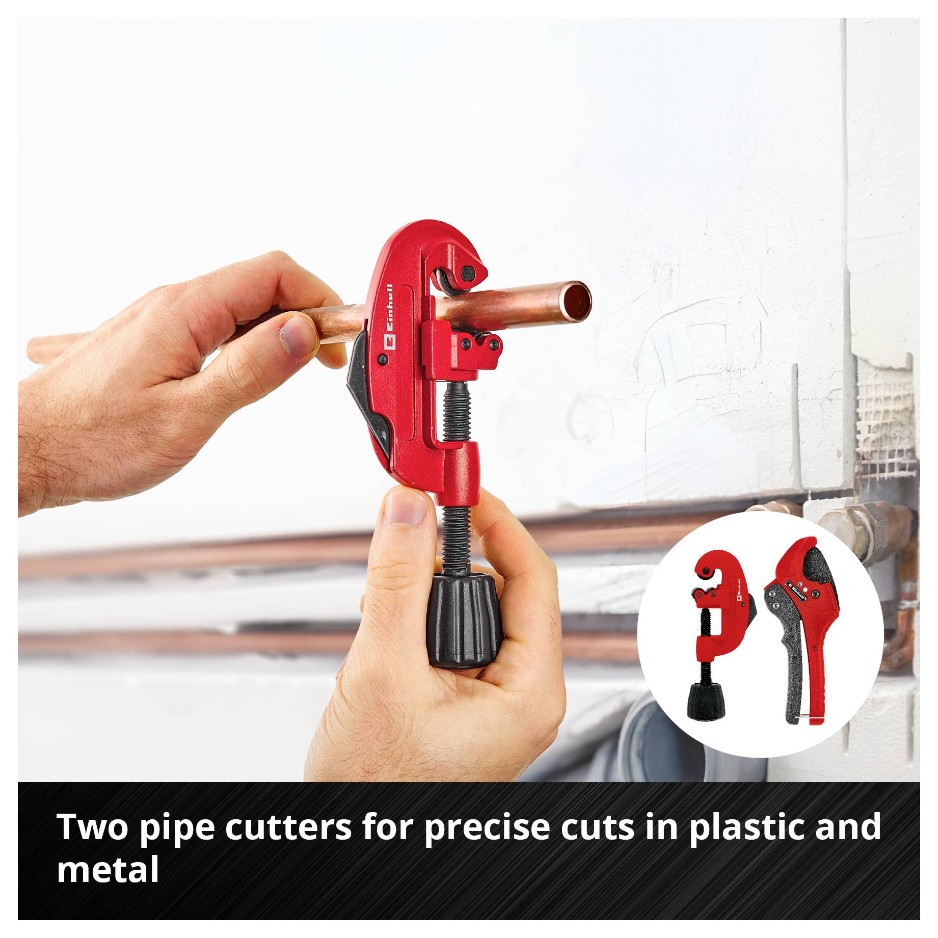 Red corner tube pliers with 45° jaw form, suitable for powerful angled work.