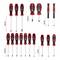 A complete set of 18 red and black screwdrivers with varying sizes, including flathead and Phillips head, ranging from 38 mm to 150 mm.