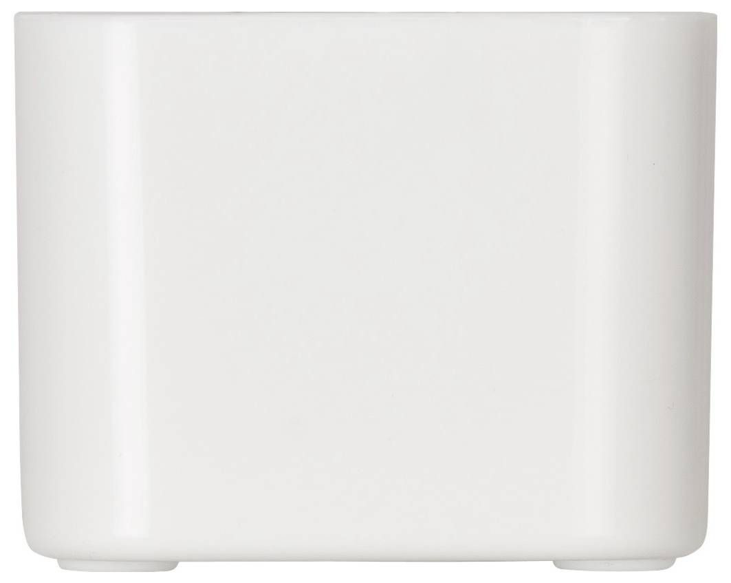 A plain, rectangular white ceramic container with a smooth surface.