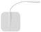 'White adhesive electrode pad with a cable for electrical stimulation therapy on a white background.'